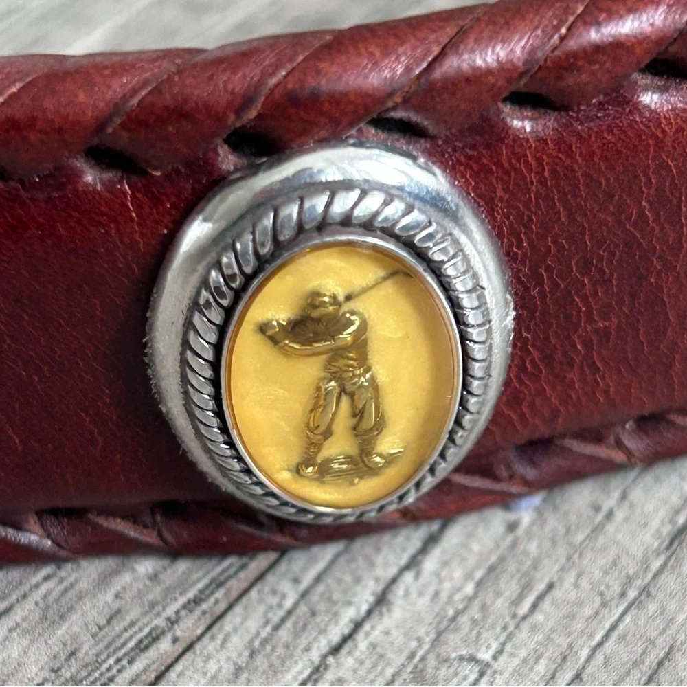 Brighton Onyx Golf Belt Brown Leather Size 44